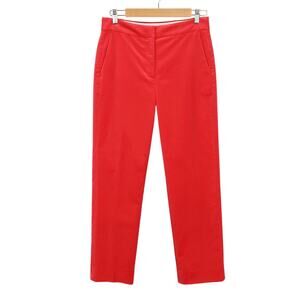 J.Crew Kate Straight-Leg High-Rise Pant In Stretch Velvet In Festival Red Size 2